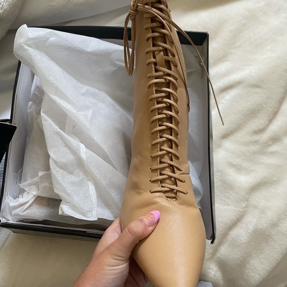 Nude Heeled Booties, Nasty Gal - Picture 3 of 5